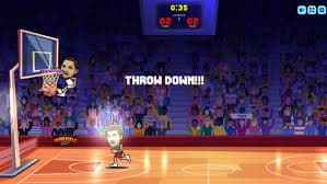 A Basketball Bros player finishing a dunk